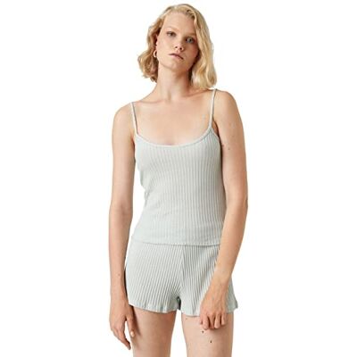 Koton Dames Cotton Strappy Knit Pyjama Top Tanktop, Mint (Mnt), S Koton Dames Cotton Strappy Knit Pyjama Top Tanktop, Mint (Mnt), S