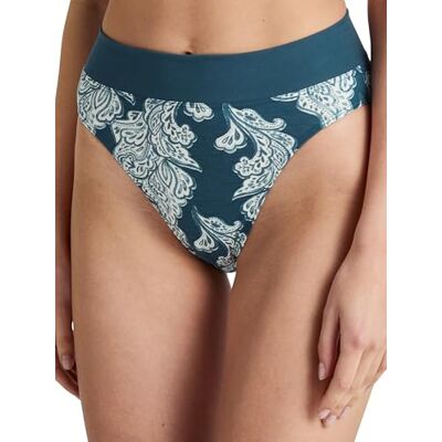 CALIDA Elastische trendy slip, hoge taille voor dames, met brede zachte band, Deep Dive Petrol, 36/38 CALIDA Elastische trendy slip, hoge taille voor dames, met brede zachte band, Deep Dive Petrol, 36/38