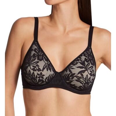 Bali Women's Breathe Lace Underwire, Breathable Modal Bra, Convertible Straps, Black/Almond Lining Bali Women's Breathe Lace Underwire, Breathable Modal Bra, Convertible Straps, Black/Almond Lining