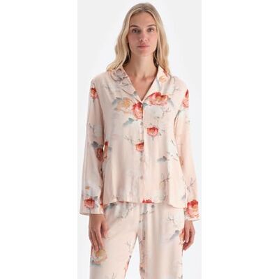 Dagi Floral Viscose Woven Shirt dames pyjama-top Dagi Floral Viscose Woven Shirt dames pyjama-top