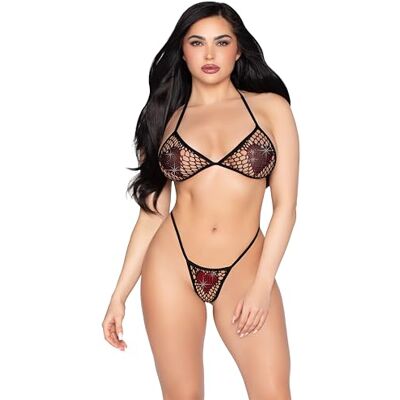 Leg Avenue Opaque Mini Dress with Halter Teddy Lingerie – One Size – Black Leg Avenue Opaque Mini Dress with Halter Teddy Lingerie – One Size – Black