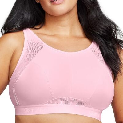 Glamorise Dames No-Sweat Mesh Sport BH Draadloze #1068 Sport Bras (Pack van 1) Glamorise Dames No-Sweat Mesh Sport BH Draadloze #1068 Sport Bras (Pack van 1)