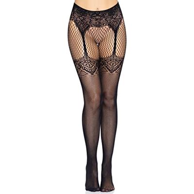 Leg Avenue Fishnet tights with backseam, One Size(Black) Leg Avenue Fishnet tights with backseam, One Size(Black)