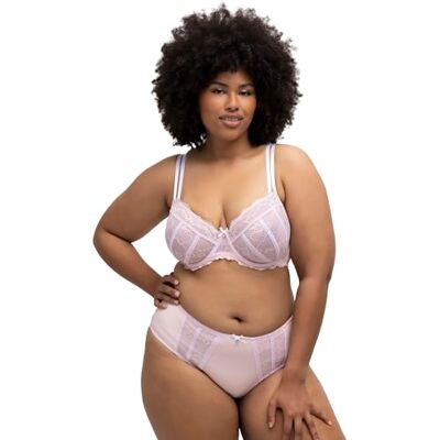 Ulla Popken Dames Wire-Bra, Lace, Shell Shape BH, Lichtroze, 90, Lichtroze, 90E Ulla Popken Dames Wire-Bra, Lace, Shell Shape BH, Lichtroze, 90, Lichtroze, 90E