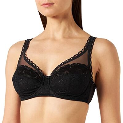 Playtex Damen Bh Bügel Gerecyclede Classic Lace Support Soft Cup x1, Noir, 130D Playtex Damen Bh Bügel Gerecyclede Classic Lace Support Soft Cup x1, Noir, 130D