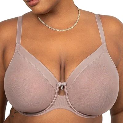 Curvy Couture Sheer Mesh Volledige Dekking Ongevoerde Onderdraad Bh dames Volledig bedekkende beha Curvy Couture Sheer Mesh Volledige Dekking Ongevoerde Onderdraad Bh dames Volledig bedekkende beha