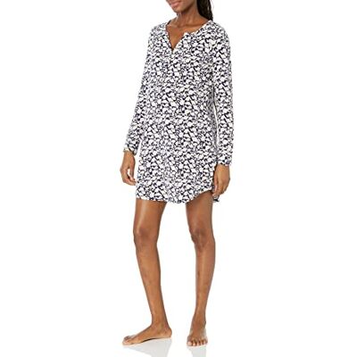 Amazon Essentials Nachthemd voor dames, marineblauw silhouet bloemen, XXL Amazon Essentials Nachthemd voor dames, marineblauw silhouet bloemen, XXL