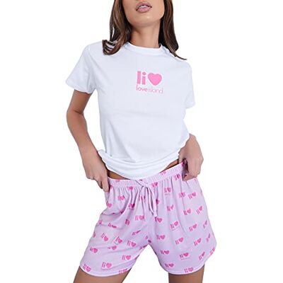 Sleepdown Dames 5056242875215 Pyjamaset, Wit Roze, 16, Wit Roze, 42 Sleepdown Dames 5056242875215 Pyjamaset, Wit Roze, 16, Wit Roze, 42