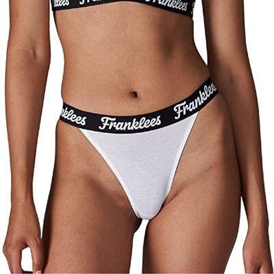 Franklees Tanga-ondergoed voor dames, superzacht, ademend katoen, grappige prints, passend damesondergoed, comfortabele slipjes, passend ondergoed voor koppels, Wit, S Franklees Tanga-ondergoed voor dames, superzacht, ademend katoen, grappige prints, passend damesondergoed, comfortabele slipjes, passend ondergoed voor koppels, Wit, S