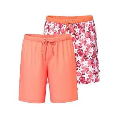 Ulla Popken Dames grote maten grote maten plus size 2 stuks Shorty, Starfish, koraalrood, 46-48 Ulla Popken Dames grote maten grote maten plus size 2 stuks Shorty, Starfish, koraalrood, 46-48