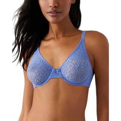 Wacoal Women's Halo Lace Unlined Convertible Underwire Bra, Blue Hydrangea, 38D Wacoal Women's Halo Lace Unlined Convertible Underwire Bra, Blue Hydrangea, 38D