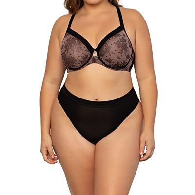 Curvy Couture Dames Mesh Hi Cut Thong Tangabroekje, zwarte kleur, XX-Large meer Curvy Couture Dames Mesh Hi Cut Thong Tangabroekje, zwarte kleur, XX-Large meer
