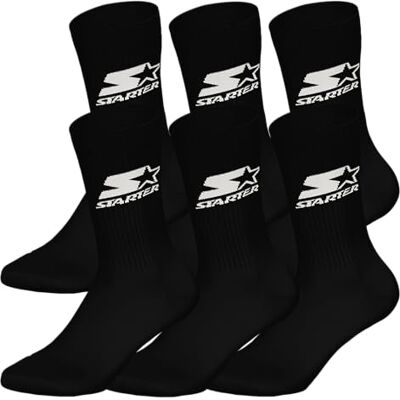 STARTER 6 pack Crew Socks Black 39/42 STARTER 6 pack Crew Socks Black 39/42