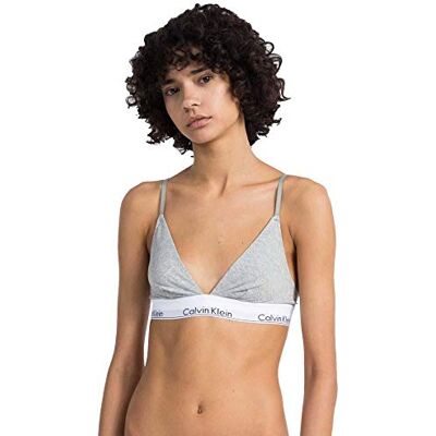 Calvin Driehoekige beha voor dames, ongevoerd, ongevoerd, grijs (grey heather), S Calvin Driehoekige beha voor dames, ongevoerd, ongevoerd, grijs (grey heather), S