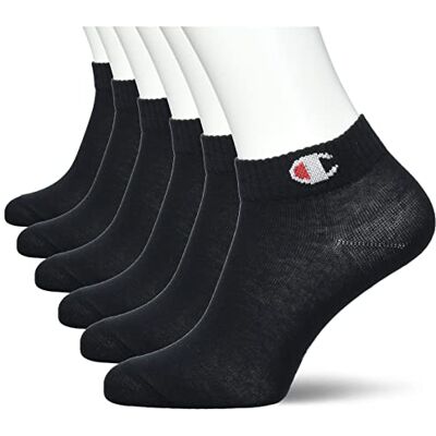 Champion Core 6PP Quarter enkelsokken uniseks-volwassene,Zwart,35-38 Champion Core 6PP Quarter enkelsokken uniseks-volwassene,Zwart,35-38