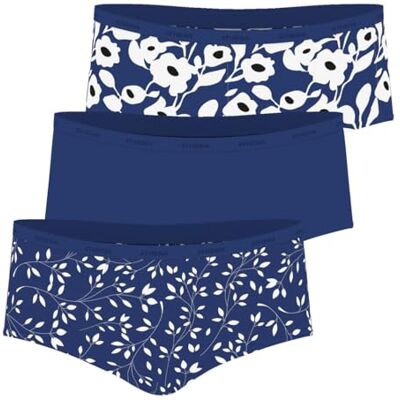 Athena Ecopack, set van 3 boxershorts, dameslingerie, Blauw, XL Athena Ecopack, set van 3 boxershorts, dameslingerie, Blauw, XL