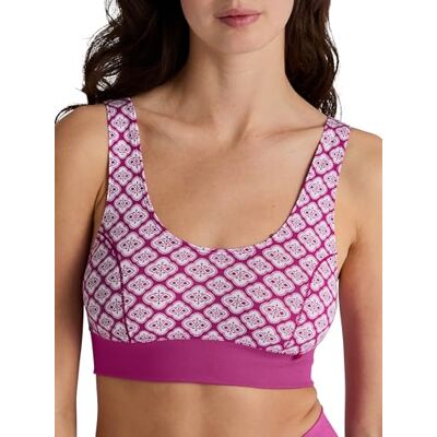 CALIDA Elastische trendy bustier voor dames, met brede zachte band, Orchid Bloem, 36-38 CALIDA Elastische trendy bustier voor dames, met brede zachte band, Orchid Bloem, 36-38