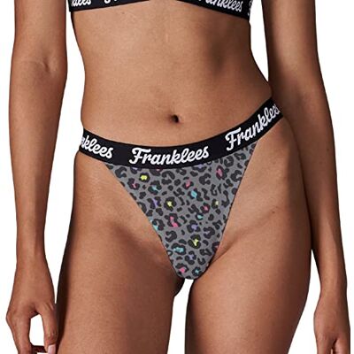 Franklees Tanga White Bikini-stijl ondergoed voor dames, Wildbrights, M Franklees Tanga White Bikini-stijl ondergoed voor dames, Wildbrights, M
