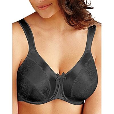 Bali Minimizer-beha voor dames, satijnen tracings, beugelbeha, bustline, slanker, volledige dekking, Zwart, 85F Bali Minimizer-beha voor dames, satijnen tracings, beugelbeha, bustline, slanker, volledige dekking, Zwart, 85F
