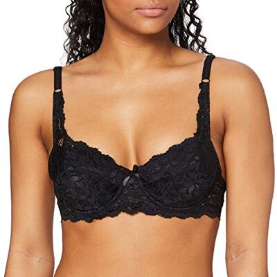 FM London Push-up beha met kant voor dames, Zwart, 80E FM London Push-up beha met kant voor dames, Zwart, 80E