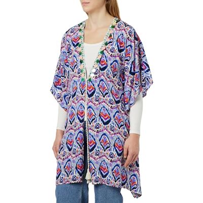 nascita dames kimono, Blauw meerkleurig., L nascita dames kimono, Blauw meerkleurig., L