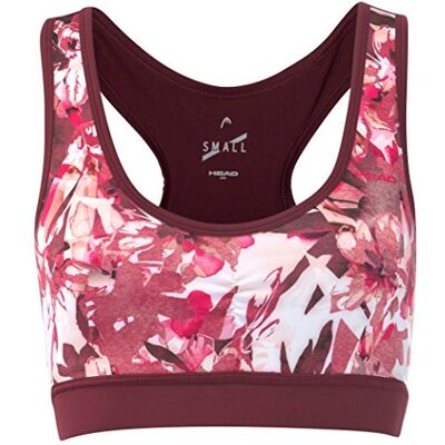 HEAD dames, Vision Graphic sport-bh koraal, donkerrood, XS ondergoed HEAD dames, Vision Graphic sport-bh koraal, donkerrood, XS ondergoed