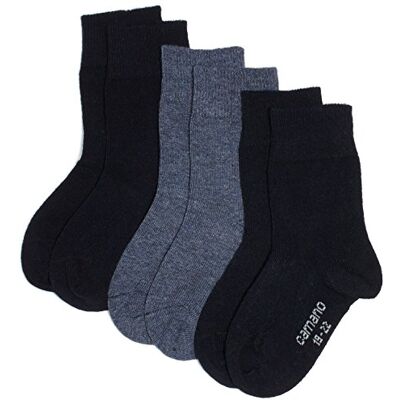 Camano Set van 3 sokken voor kinderen, met versterkte hiel en teen, jongens en meisjes, blauw (Navy 4), 35-38 Camano Set van 3 sokken voor kinderen, met versterkte hiel en teen, jongens en meisjes, blauw (Navy 4), 35-38