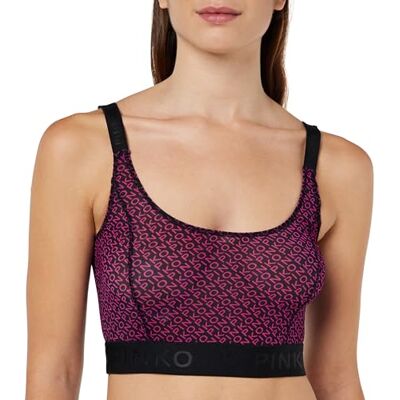 Pinko Bookmark Bra Charmeuse modieuze tanktop voor dames, Npp_zwart roze, S Pinko Bookmark Bra Charmeuse modieuze tanktop voor dames, Npp_zwart roze, S