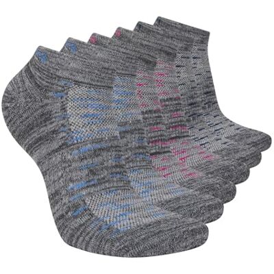 Skechers Women's 6 Pack Low Cut Socks, Gray/Multi, 9-11 Skechers Women's 6 Pack Low Cut Socks, Gray/Multi, 9-11