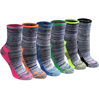 Dickies Dri-tech Advanced vochtafvoerende halfhoge damessokken, zwart gemêleerd (6 paar), M, Black Marl Assorti (6 paar), Medium Dickies Dri-tech Advanced vochtafvoerende halfhoge damessokken, zwart gemêleerd (6 paar), M, Black Marl Assorti (6 paar), Medium