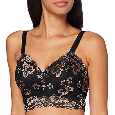 Cosabella Dames Savona Curvy Longline Bralet BH, zwart/mandorla, M Cosabella Dames Savona Curvy Longline Bralet BH, zwart/mandorla, M
