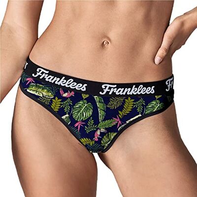 Franklees Vrouwen String Wit Slipje, Tropische, XS Franklees Vrouwen String Wit Slipje, Tropische, XS
