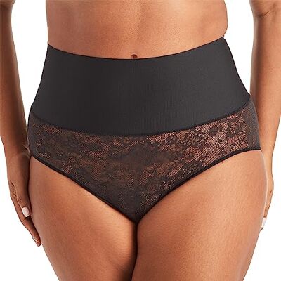 Maidenform corrigerende string voor dames, buikverstevigend ondergoed, ademend, stretch, kant, stevige controle, tanga, figuurcorrigerend, Zwart kant, XXL Maidenform corrigerende string voor dames, buikverstevigend ondergoed, ademend, stretch, kant, stevige controle, tanga, figuurcorrigerend, Zwart kant, XXL