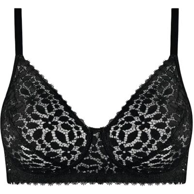 Nur Die Daily Lace zonder beugel, verleidelijke kanten beha met brede bandjes, brede band onder de borst, beugelloze bustier, beha voor dames Nur Die Daily Lace zonder beugel, verleidelijke kanten beha met brede bandjes, brede band onder de borst, beugelloze bustier, beha voor dames