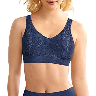 Bali Draadloze beha voor dames, Comfort Revolution, volledige dekking, beugelvrije beha voor dames, In de Navy Dot, XXL Bali Draadloze beha voor dames, Comfort Revolution, volledige dekking, beugelvrije beha voor dames, In de Navy Dot, XXL