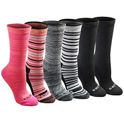 Dickies Dri-tech Moisture Control Crew Sokken voor dames, multipack, streep (6 paar), schoenmaat: 5-7, Streep (6 paar), S Dickies Dri-tech Moisture Control Crew Sokken voor dames, multipack, streep (6 paar), schoenmaat: 5-7, Streep (6 paar), S
