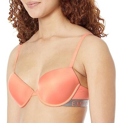 Giorgio Armani Underwear Iconic microvezel push-up beha voor dames, papaya, 34A, oranje (papaya), A Giorgio Armani Underwear Iconic microvezel push-up beha voor dames, papaya, 34A, oranje (papaya), A