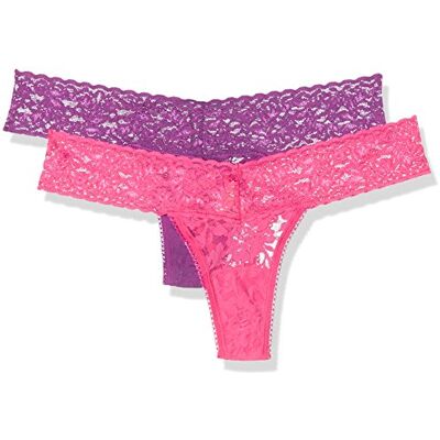 Sylvie Flirty Lingerie AKI String voor dames (Pack van 2), Roze/Paars, one size Sylvie Flirty Lingerie AKI String voor dames (Pack van 2), Roze/Paars, one size