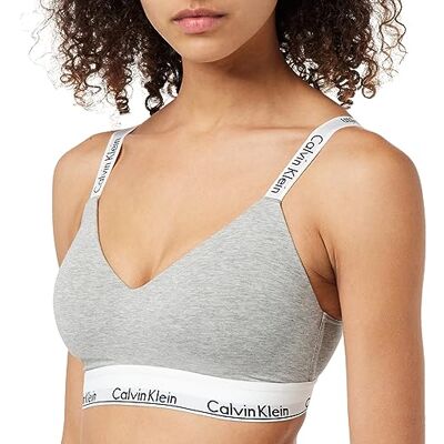 Calvin Dames Lght Gevoerde Bralette (Volledige Cup), Grijze Hei, L Calvin Dames Lght Gevoerde Bralette (Volledige Cup), Grijze Hei, L