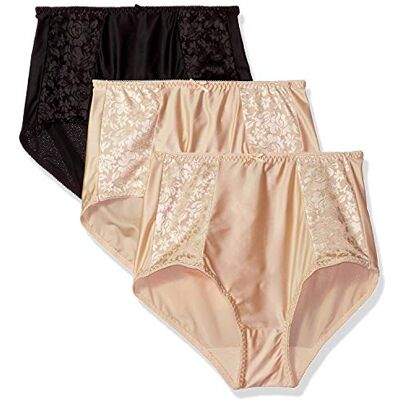 Bali Women's Double Support Brief 3-Pack, Black/Soft Taupe/Soft Taupe, 9 Bali Women's Double Support Brief 3-Pack, Black/Soft Taupe/Soft Taupe, 9