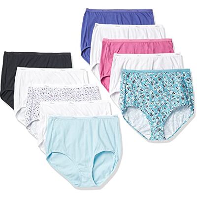 Hanes Microvezel slipje voor dames, vochtafvoerend stretchondergoed, verpakking van 10 stuks (kleuren kunnen variëren), 9 Hanes Microvezel slipje voor dames, vochtafvoerend stretchondergoed, verpakking van 10 stuks (kleuren kunnen variëren), 9