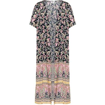 IMANE dames kimono, Marine meerkleurig, S IMANE dames kimono, Marine meerkleurig, S