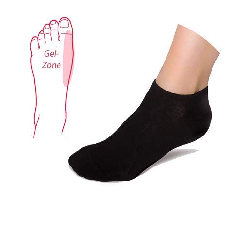 PodoSolution Volwassenen sokken met Hallux Gel-Zone kousen met beschermende functie, zwart, 35/38