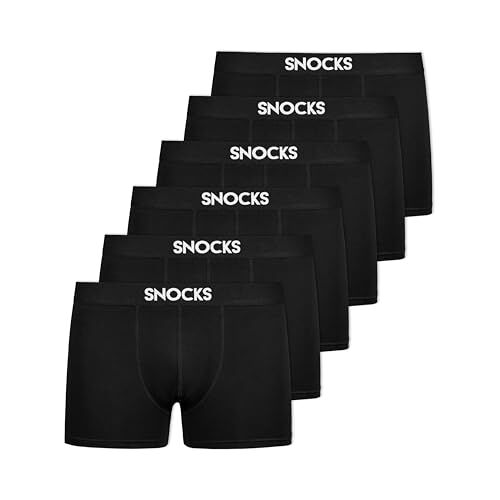 Snocks Boxershort Heren Katoen (6x) Ondergoed Heren Boxers Boxershort Heren Pack 6x Zwart, Maat L Onderbroeken Heren Boxershort Mannen Boxer Shorts Men