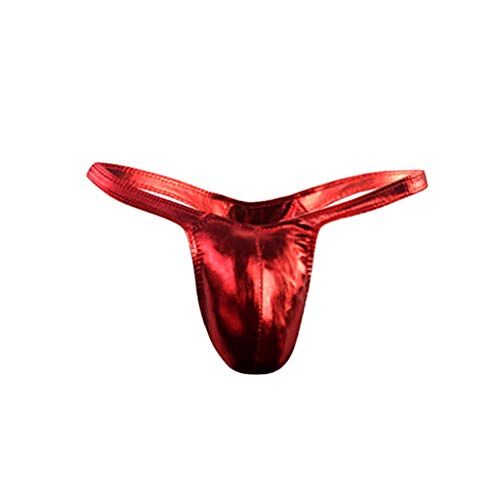 Générique 2024 AI Comfortabele Lakleer Slip voor Heren Sexy Herenondergoed Rotsachtige jurk, Rood, One size