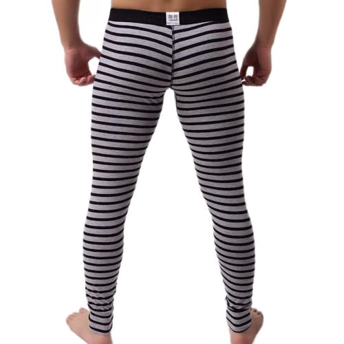 IQYU Thermisch ondergoed voor heren, lange thermische onderbroek, functioneel ondergoed, ski-ondergoed, winter, thermo-ondergoed, leggings, pyjamabroek, warme thermische broek, grijs, XL