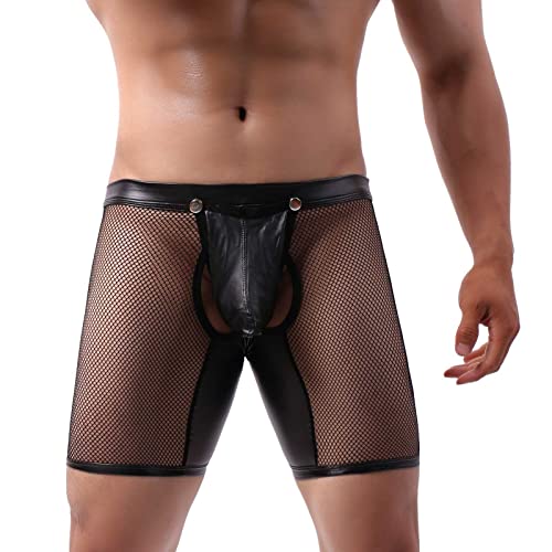 Generic Slipje Erotische Slips Mesh Ademend Erotische String Mesh Lage Taille Shorts Sex Lingerie Mannen Ademend Sexy Sport Slips Shorts Visnet, Zwart, XL