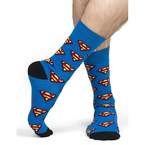 soxo DC Comics The Batman Superman Sokken Heren Cadeau Voor Mannen Socks Men 40-45 Superman Logo 1 Paar