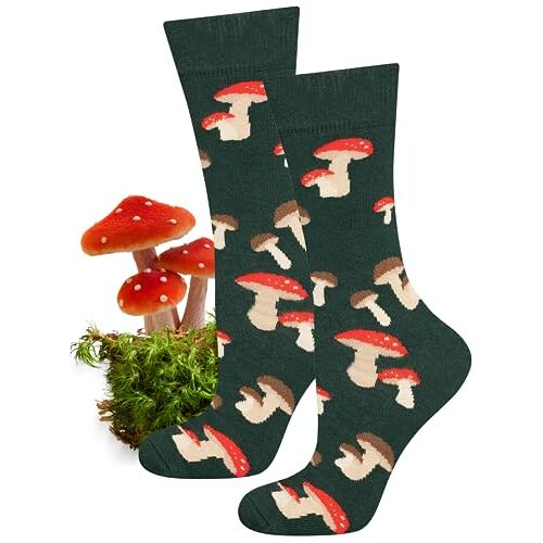 soxo Champignons Warmte Sokken Heren Cadeau Voor Vrouwen Happy Men Socks 40-45 Champignons 1 Paar