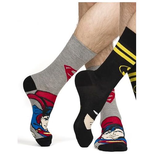 soxo DC Comics The Batman Superman Sokken Heren Cadeau Voor Mannen Socks Men 40-45 Batman Superman 2 Paar